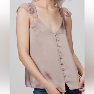 Cami NYC  Silk Camisole Button down Top Size XS